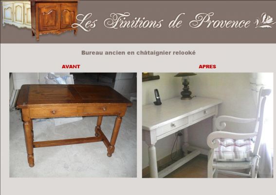 Bureau en châtaignier massif relooké à Istres